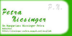 petra nicsinger business card